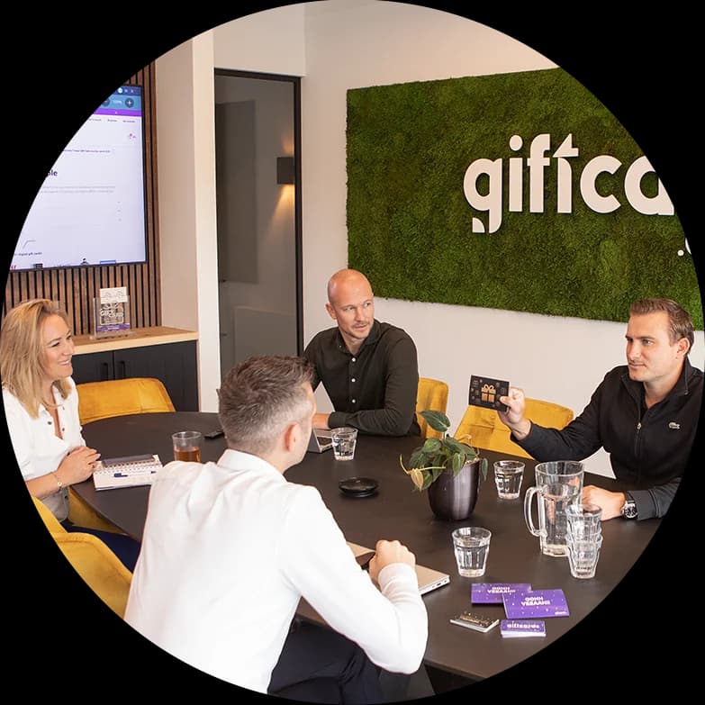 giftcards.group colleagues in a meeting at the office